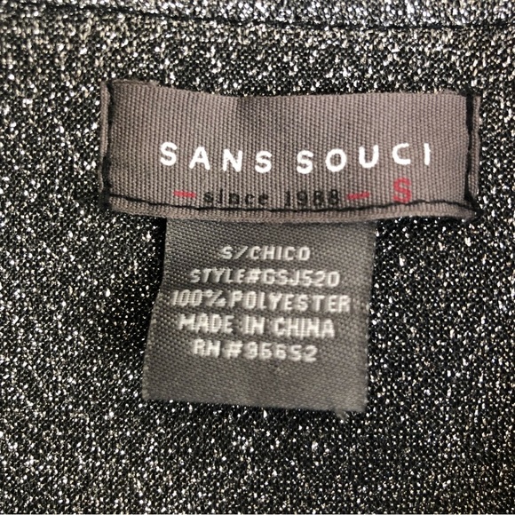 SANS Souci silver sparkly bomber varsity style jacket size S - Picture 4 of 7